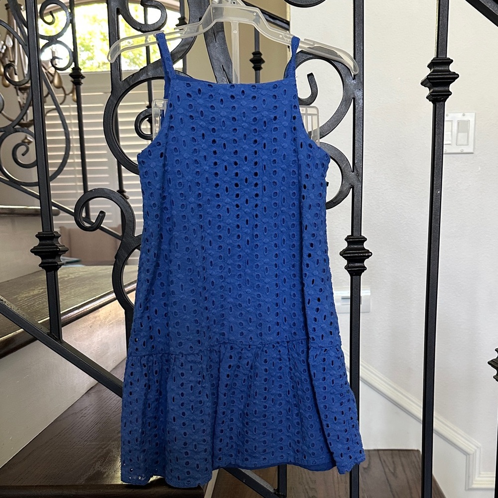 Place Royal Blue Eyelet Dress